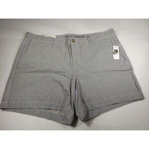 Khakis By Gap Women's 5" Girlfriend Shorts Size 12  Gray White Stripe NWT